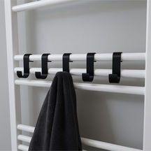 Havlupan Askı Aparatı, 5 Adet, Havlu Ve Bornoz Askısı, Havlu Askısı, Banyo Toparlayıcı Siyah Diğer