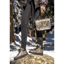 Kadın Vegan Deri Siyah Bot - Good Fortune - Black Tasarım Multicolor