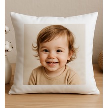 Bk Gift Kişiye Özel Fotoğraflı Beyaz Kırlent Yastık-1, Arkadaşa Hediye, Sevgiliye Hediye Kobitmeyencom34015 Bk Gift