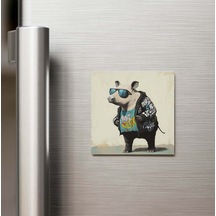 Tapir - Tapir - Güneş Gözlüklü Style - Buzdolap Magneti - 9x9 Cm