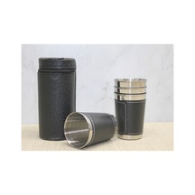 2 Adet Derili Kılıflı Shot Bardak Likör Bardağı, Mini İçki Kadehi, Shot Glass