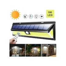Plentiful Solar 180 Led Güneş Enerjili Kumandalı 3 Modlu Duvar Lambası Su Geçirmez Garaj Bahçe Sokak