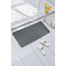 Premium Serisi Banyo - Küvet İçi Kaydırmaz Vantuzlu Oluklu Desenli Diktördgen Paspas 67,5 X 34,5 Cm, Gri Çok Renkli