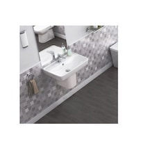 Turkuaz Cerastyle Duru Lavabo 60 40 Cm Ve Noura Yarım Ayak Beyaz
