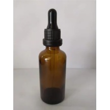 50Ml Cam Amber İnce Cam Damlalıklı Kilitli Kapak Siyah(10 Ade...