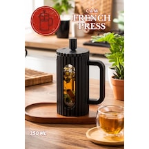 Porsima Smartpan Bv093 French Press Paslanmaz Çelik Süzgeçli Cam Bitki Çayı Demliği Kahve Presi - 350 Ml Siyah