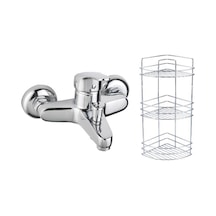 Tema Cosmo Banyo Bataryası 61031 Metal Süngerlik 3'Lü Köşe Raf 2' Krom