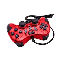 Pc Uyumlu Usb Dual Shock Titreşimli Joystick Oyun Kolu-cfl-2586 Kırmızı