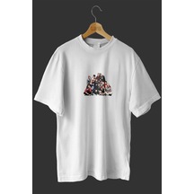 Noıssey -wed Past Now Future Baskılı Oversize T-shirt Tişört Sokak Tarzı Beyaz