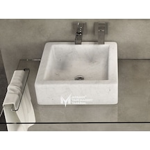 Beyaz Mermer Küp Lavabo