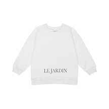 Antebies Organik Beyaz Kuş Baskılı Uzun Kollu Manşetli Kız Çocuk Sweatshirt