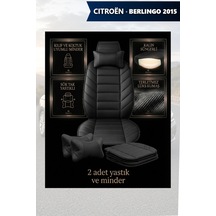 Citron Berlingo 2015 Uyumlu Premium Siyah Renk Lüks 2 Adet Minder Ve Yastık