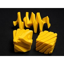 3d Baskı Fidget Puzzle Küp - Hareketli Dönüşebilen Stres Giderici Zeka Oyuncağı, Masaüstü Fidget Küp-sarı