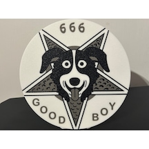 Good Boy Duvar Plaketi - 3d Yazıcı Karanlık Mizah Dekorasyonu - Pentagram Köpek Biblo