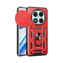 Note 14 Pro 4g Kılıf Pars Lens Yüzüklü Silikon - Kırmızı