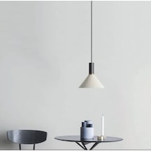 Rsylight Retro Beyaz/Siyah Metal Dekoratif Tekli Sarkıt Avize