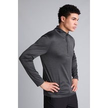 Defacto Slim Fit Dik Yaka Çabuk Kuruyan Nefes Alabilen Esnek Kumaş Fermuarlı Sporcu Uzun Kollu Body E9358ax26auar160 Antrasit-ar160