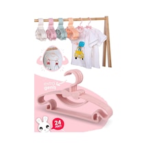 Morpanya Sweet 24 Adet Pembe Bebek Elbise Askısı Fiyonklu Bebek Çocuk Kıya Pembe