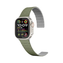Ekılıf - Apple Uyumlu  Watch 40mm - Kordon Çizgili Desenli Silikon Kordon Krd-111 - Yeşil