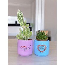 Anneler Günü Anneye Ve Eşe Özel El Yapımı Hediye Saksı Çiçeksiz Model 3