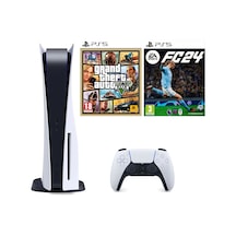 Sony Playstation 5 825 GB - Türkçe Menü + Ps5 Fifa 24 + Ps5 Gta 5 (İthalatçı Garantili)