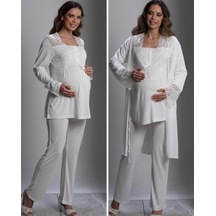 Nehirsel 3018 Hamile Lohusa 3 Lü Pijama Sabahlık Tk 001