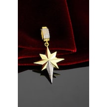 925 Ayar Gümüş Taşlı Yıldız Ajda Bilezik Charm Altın 925 Ayar Gümüş Taşlı Yıldız Ajda Bilezik Charm Altın