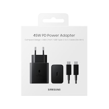 Samsung Uyumlu Type C Süper Hızlı Şarj Cihazı (45W) - Siyah - Ep-T4510Xb