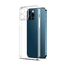 Apple Uyumlu iPhone 12 Pro Kılıf Şeffaf Yumuşak Silikon Kamera Korumalı Yüksek Kalite Turuncu
