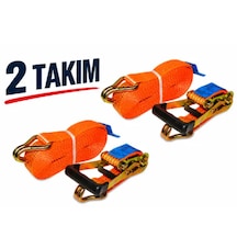 Spanzet 10 Metre 5 Ton Düz Avrupa Tipi Profosyonel Yük Bağlama Tır Kamyon Dorse Karavan Çekici Uyumlu - 2takım