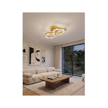 Yonca Model 2"li Gold 3 Renk Modu Ledli Modern Tavana Sıfır Salon Mutfak Çocuk Yatak Odası Led Avize