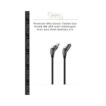 Premium Ofis Gereci Tablet İçin Pratik Nb-295 Işıklı Göstergeli Hızlı Şarj Data Kablosu 4'ü