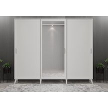 Beyzade Sürgülü Portmanto Vestiyer Beyaz  240 Cm