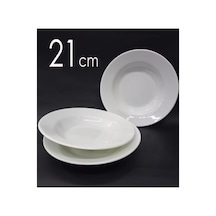 12 Adet Sağlam Beyaz Melamin Çukur Yemek Tabağı 21cm Ev Lokanta Tipi Porsiyon Sulu Yemek Haşlama Kab Beyaz