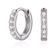 Heppii Çelik Taşlı Minik Halka Küpe Silver Renkli Gümüş