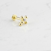 Glorria Altın Tektaştragus Piercing Sarı
