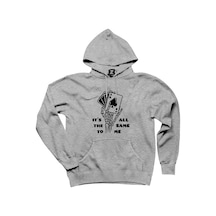 Motörhead Ace of Spades Skull Gri Kapşonlu Sweatshirt Hoodie Gri