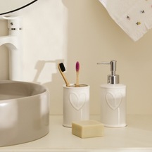Karaca Home Amour 2li Banyo Aksesuar Seti Beyaz
