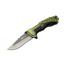Mtech 4-12-1 Haki Kurtarma / Kamp Çakısı 21cm- Yarı Otomatik, Testere Detaylı, Cam Kırma Aparatlı