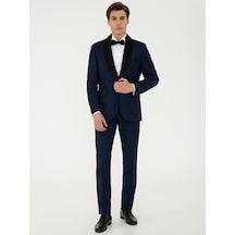 Cacharel Lacivert Slim Fit Smokin Damatlık