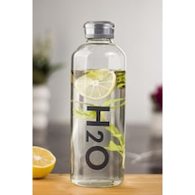H2o Borosilikat Cam Matara Vakum Kapaklı Su Şişesi Suluk Gri 1000 Ml Cok Renkli