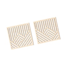 Suntek 2 Adet Geometrik Ahşap Duvar Sanatı Akçaağaç-rengi