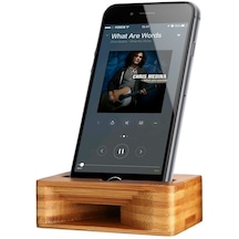 Ses Amplifikatörlü Cep Telefonu Standı Bambu Ahşap Cep Telefonu 5.5 İnç Iphone Ve Android Telefon İçin Düşük Koltuk Amplifikatörü