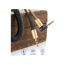 Altın Uçlu Araç Müzik Ses Kablosu Stereo Aux Kablo 1 Mt - 3.5mm