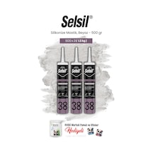 Selsil 3'lü Silikonize Mastik, 500 Gr, Beyaz Ve Rosie Pamuk