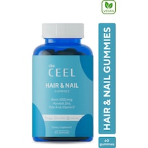VitaCeel Saç Tırnak Vitamini Çiğnenebilir Vegan Gummy Biotin 5000, Vitamin D, Çinko, Folik Asit, At Kuyruğu