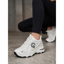 Guja 26k450 Kadın Kalın Taban İçten Dolgulu Sneaker Ayakkabı Beyaz