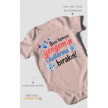Morivokids Yengeye Özel Kısa Kollu Bebek Body %100 Pamuk Zbn150-kk Pastel Pembe