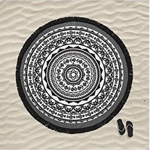 Mandala 4 Yuvarlak Plaj Havlusu Açık