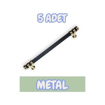 Çizgili Nesli Alüminyum Metal Lüks Modern Mobilya Çekmece Mutfak Dolabı Kulpu Siyah-altın 96mm 5 Adet Siyah - Altın